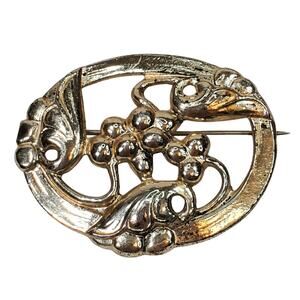 Berry Brooch Vtg 1.5" Sterling